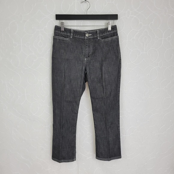 Pendleton Womens Jeans Size 4P Black Denim Bootcut Mid Rise Pleated Front - Picture 2 of 7